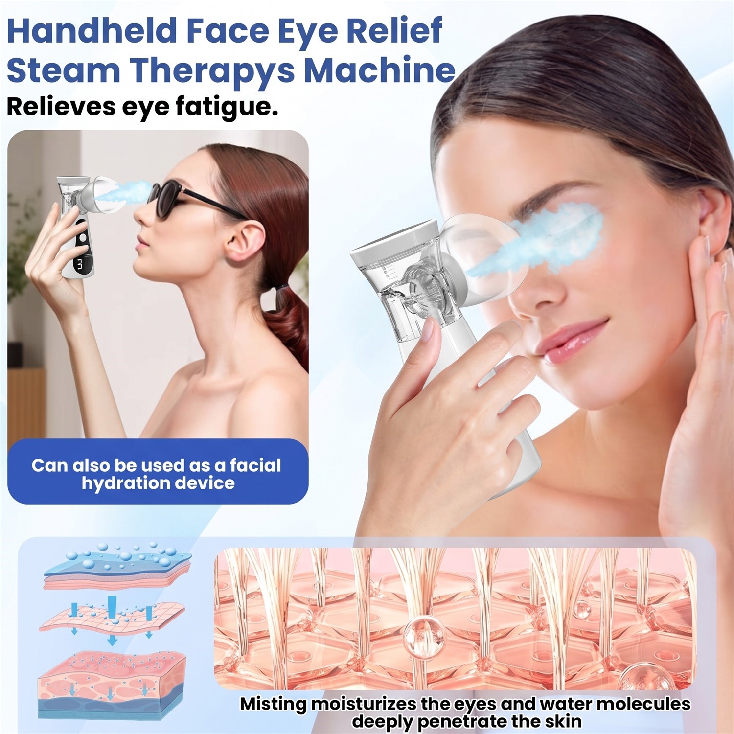 Face Steamer - Umidificatore Nano per Occhi, Nebulizzatore, Vaporizzatore