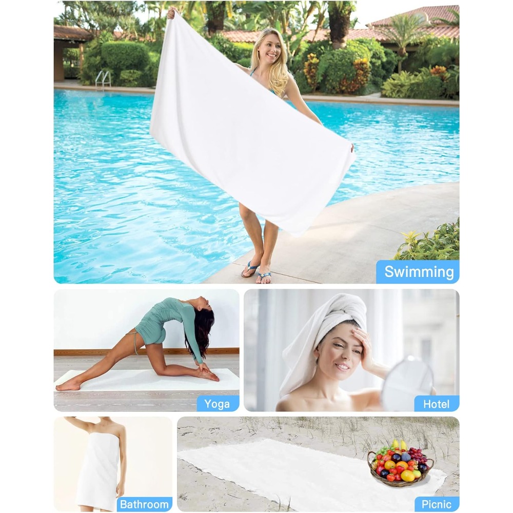 Asciugamano da spiaggia bianco - Spa Towel recensione e prezzo